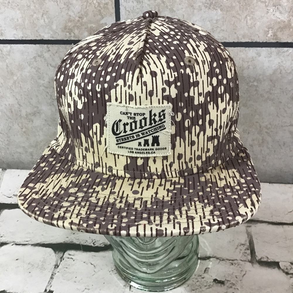Cant Stop‎ The Crooks Hat Mens Snapback Tan Camo Adjustable Ball Cap Flaw